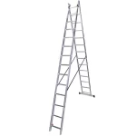 Scara dubla aluminiu BISONTE STR214 2 x 14 trepte inaltime maxima 6,8 m