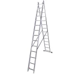 Scara dubla aluminiu BISONTE STR217 2 x 17 trepte inaltime maxima 8.9 m