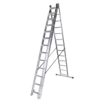 Scara tripla aluminiu BISONTE STR313 3 x 13 trepte inaltime maxima 9.25 m