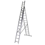 Scara tripla aluminiu BISONTE STR313 3 x 13 trepte inaltime maxima 9.25 m - imagine 2