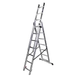 Scara tripla aluminiu BISONTE STR307 3 x 7 trepte inaltime maxima 4.21 m - imagine 2