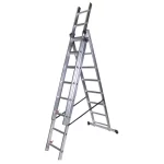 Scara tripla aluminiu BISONTE STR308 3 x 8 trepte inaltime maxima 5.03 m - imagine 2
