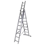 Scara tripla aluminiu BISONTE STR309 3 x 9 trepte inaltime maxima 5.89 m - imagine 2
