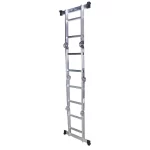 Scara multifunctionala din aluminiu BISONTE STR402 4 segmente x 2 trepte, inaltime maxima 2.5 m - imagine 2