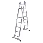 Scara multifunctionala din aluminiu BISONTE STR404 4 segmente x 4 trepte inaltime maxima 4.60 m