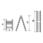 Scara telescopica dubla aluminiu BISONTE STR3032 2×5 trepte, inaltime maxima 3.2 m - imagine 3