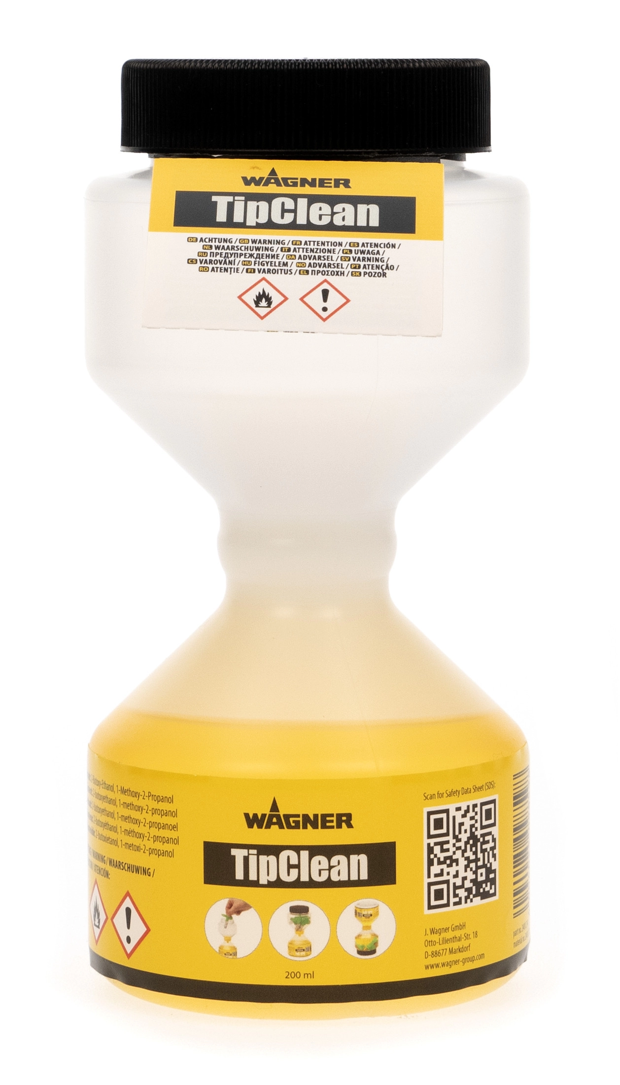 tipclean-180ml Solutie curatare duza airless Wagner TipClean recipient 200 ml clepsidra - imagine 1